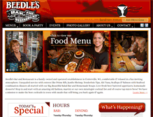 Tablet Screenshot of beedlesbar.com